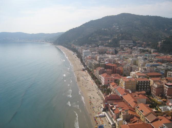 Alles Landeplatz. Der Hügel rechts ist der Startplatz Puerta del Sol und die Kante links die Kante Capo del Mele.