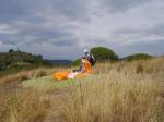 Paragliding Fluggebiet Europa Spanien Katalonien,Pineda de Mar / Turo de la Guardia,Startvorbereitung