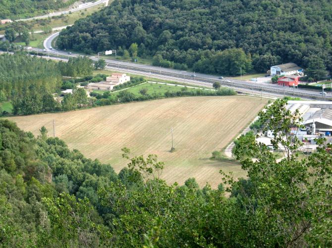 Landeplatz vom Startplatz aus gesehen.