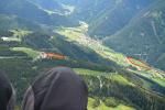 Paragliding Fluggebiet Europa » Italien » Trentino-Südtirol,Luesen Alm,Zu sehen ist links der Startplatz und rechts unten im Tal der große Landplatz Lüsens.
