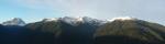 Paragliding Fluggebiet Europa » Italien » Trentino-Südtirol,Luesen Alm,Panorama (ca. 160&#8304;) mit Peitlerkofel (links) und Plose, vom Startplatz Tulperhof aus gesehen.  Aufgenommen im August(!) 2006 nach einem nächtichen Kälteeinbruch.