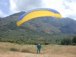 Paragliding Fluggebiet Europa » Griechenland » Inseln,Avdou/Kreta,Landung in Avdou. (Startplatz über den rechte Schirmende)