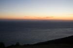 Paragliding Fluggebiet Europa » Griechenland » Westliches Griechenland (Küste und Inland),Vrachos,Blick vom Startplatz am Abend Richtung Paxos und Anitpaxos sowie hinab zu Vrachos Beach.