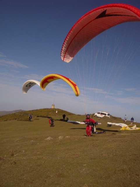 reichlich Platz für mehrere Schirme gleichzeitig, Groundhandling als Ballettformation