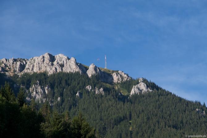 Unmittelbar nach dem Start; gestartet wird direkt unterhalb der Antenne