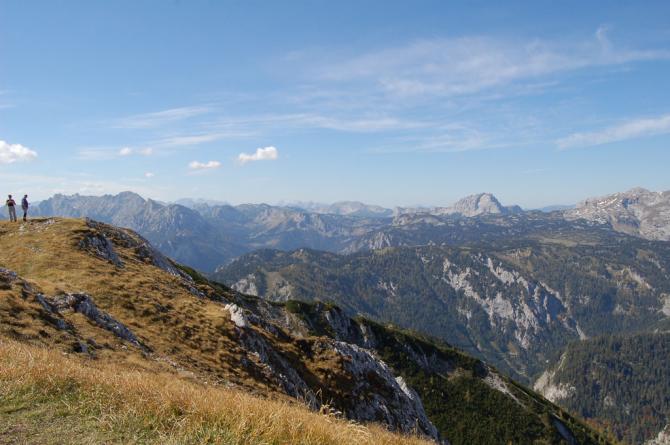 Gipfel. Blick gegen Norden. Hochschwabmassiv im Hintergrund.