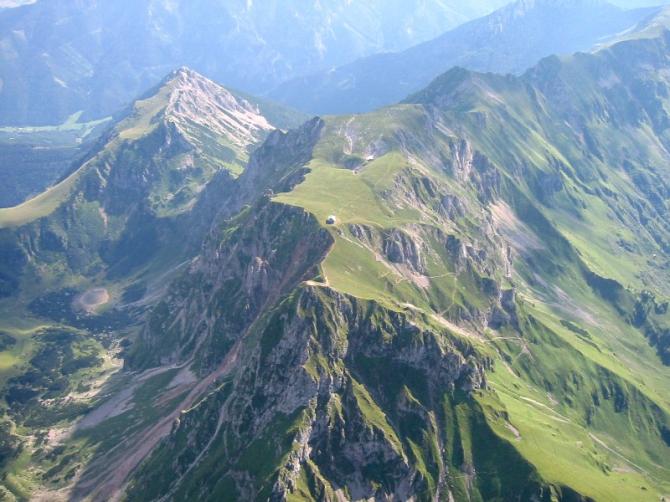 ca. 1100m Startüberhöhung am Polster - gut zu erkennen das Reichensteinplateau