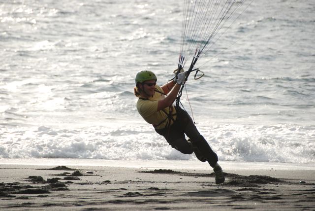 Groundhandling am Strand von Puerto Naos