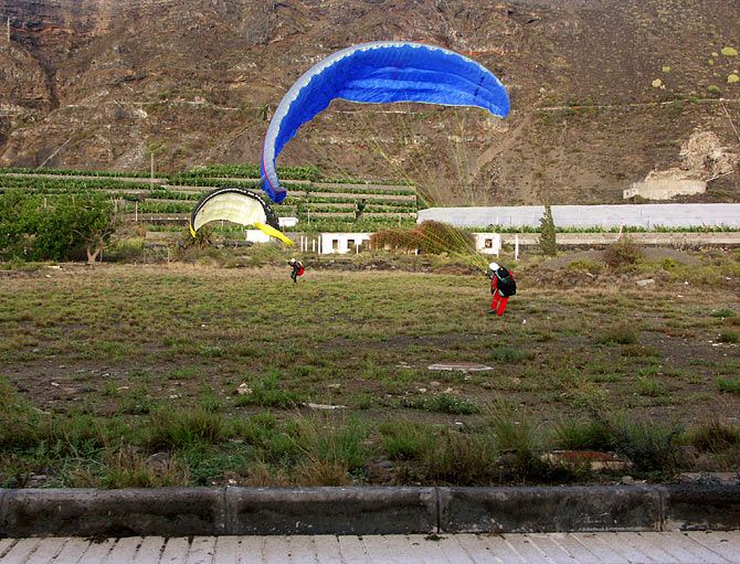 Der Landeplatz, direkt hinter dem Strand