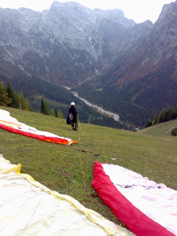 Startplatz nach Westen, 5 min von der Bergstation entfernt