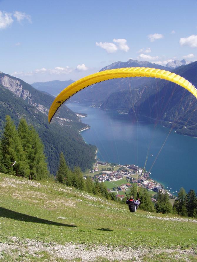 Abflug vom Startplatz Karwendelbahn
