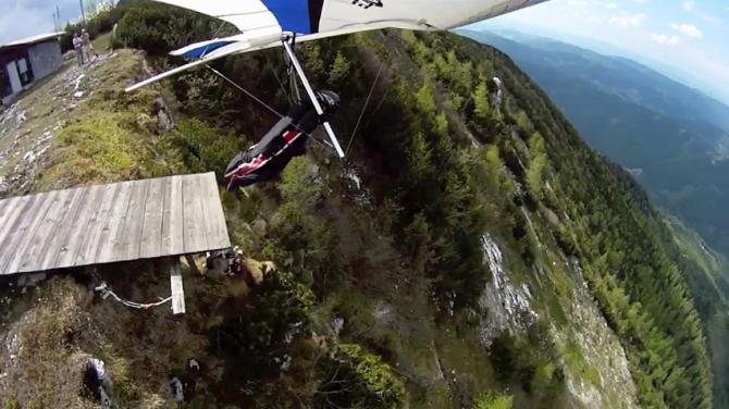 Drachenstart von der Rampe