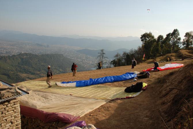 Sarangkot,
Startplatz Blue Sky
(Foto: Anders Eriksson)