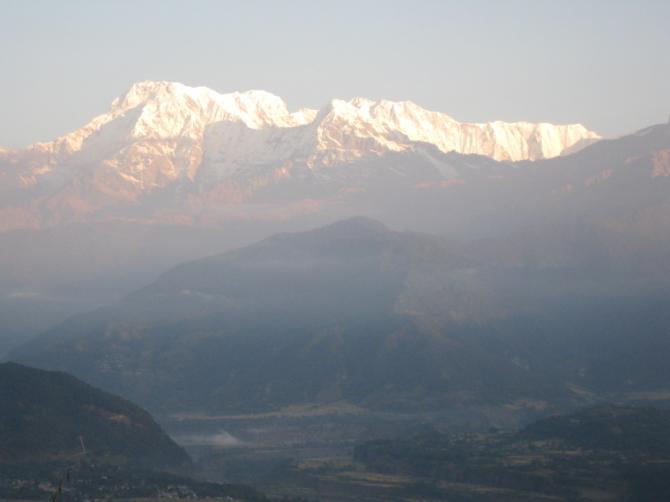 Wenn man gut überhöht, bekommt man Anapurna zu sehen