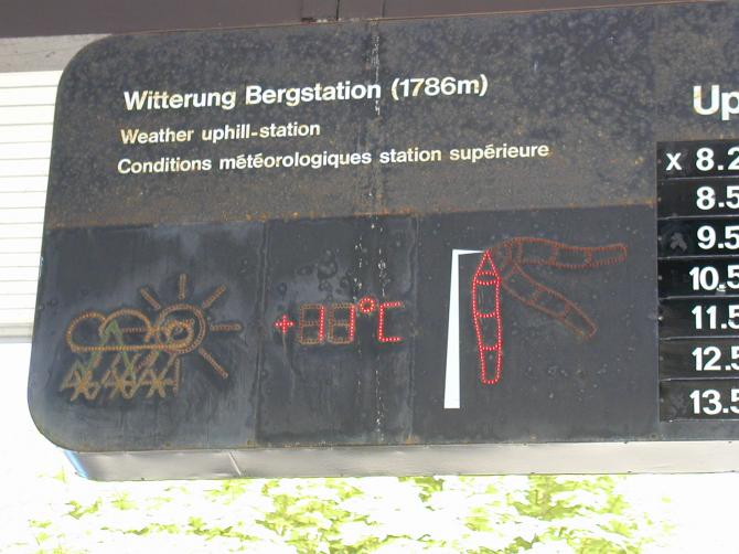 optimale Info schon an der Talstation der Zahnradbahn...