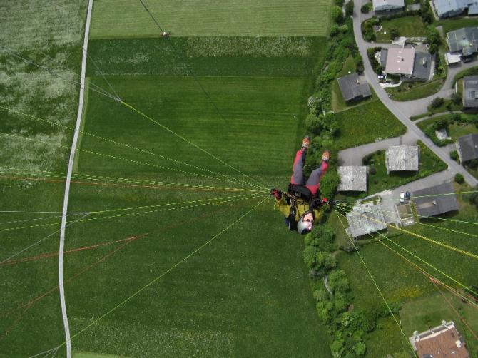Kurz vor der Landung in Flims