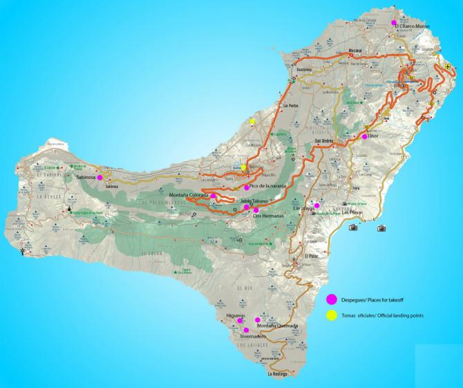 Übersichtskarte der FG auf el Hierro
©parapenteelhierro.com/
