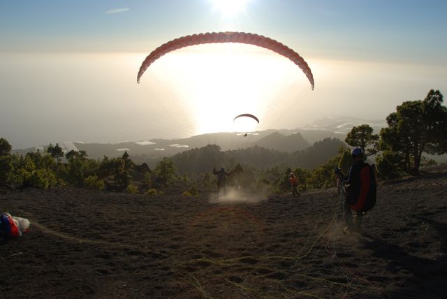 Start am Campanario in den Sonnenuntergang, April 2008