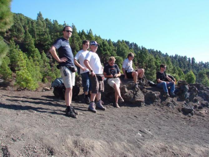 Aussicht vom Campanarios und warten bis der Wind gut ist.