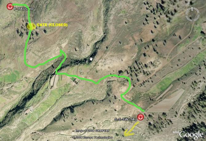 Vom Parkplatz gehts zu Fuss zum nur 20m höher gelegenen Startplatz "Forestal"