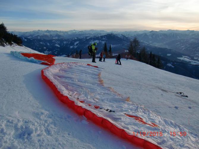 Start zum Sonnenuntergang 19.1.2015 (PARA1 & Fabi)