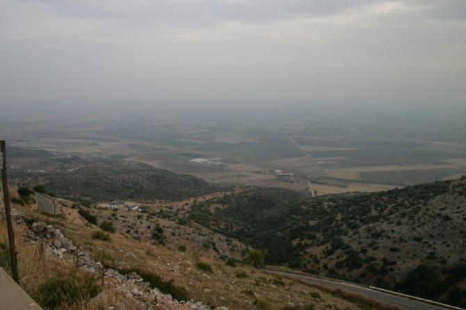 Blick vom Startplatz zum Landeplatz.