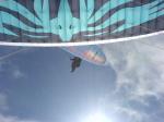 Paragliding Fluggebiet Europa » Spanien » Kanarische Inseln,Lanzarote - Mirador del Rio,- ruhige Luft. bis auf die ein oder andere Thermikablösung die von "La Graciosa" rüber kam - Wolken-Straßen unterstützen den Überflug vom "El Rio" -