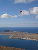 Paragliding Fluggebiet Europa » Spanien » Kanarische Inseln,Lanzarote - Mirador del Rio,Blick nach La Graciosa. 12.01.2008