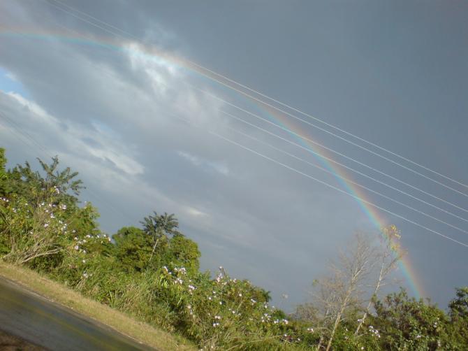 Ein Regenbogen zeigt sich nach der Landung ;-)