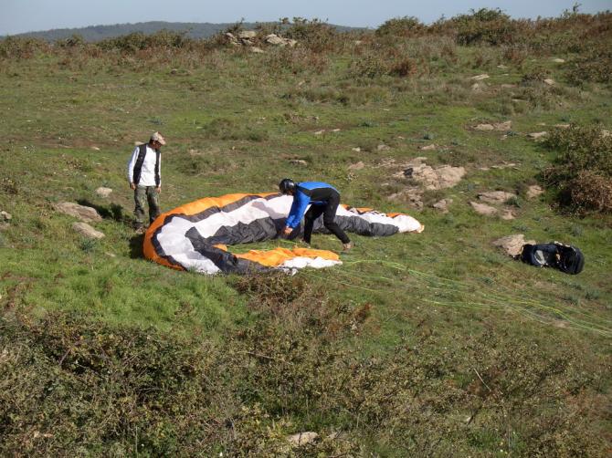 beim Auslegen am Startplatz.