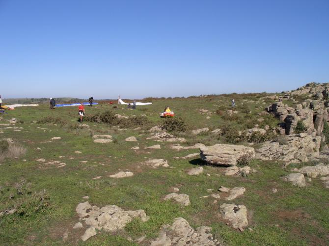 Startplatz mit Blick auf die große Fläche zum Toplanding.