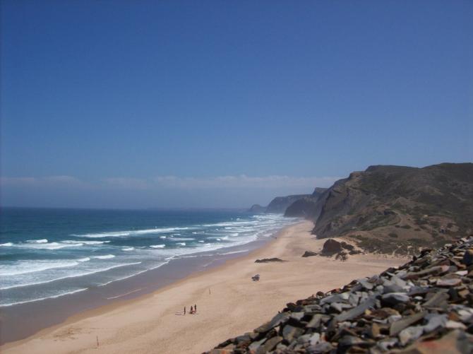 Panorama  Startplatz
Blick nach NW
Der "Sprung" über den Küsteneinschnitt bei Seitenwind(NW) ist nicht einfach