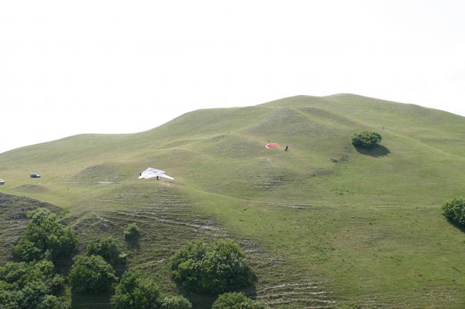 Startplatz vom Flug aus.