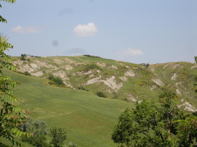 Der Startplatz von Talamello aus gesehen.