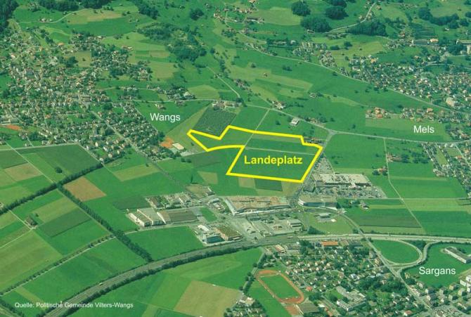 Der offizielle Landeplatz bei Wangs