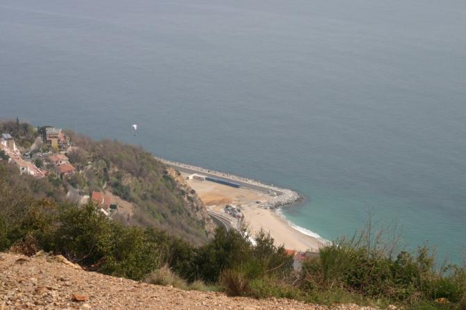 Blick vom Start zum Landeplatz