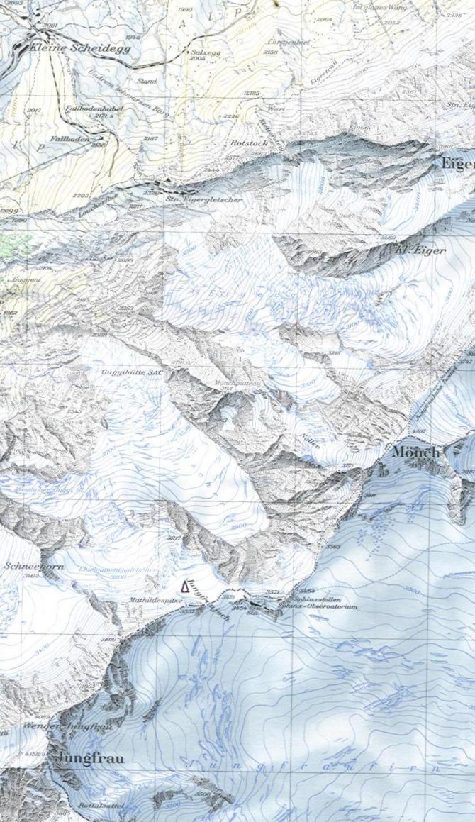 Gutes Kartenmaterial 
ist unbedingt nötig: Blatt 2520 Jungfrau Region, Zusammensetzung, 1:25000 Bundesamt für Landestopographie. Die Angabe von Koordinaten beziehen sich auf diese Karte.