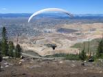 Paragliding Fluggebiet ,,Blick und Flug vom "neuen" Start am Butte.