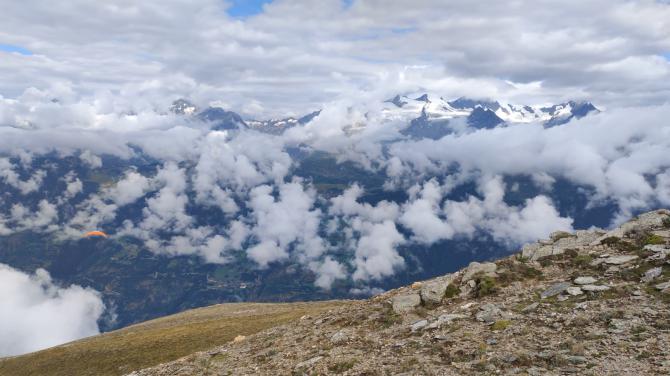 Blick Richtung Bettmeralp. Hike&Fly 14.08.2020