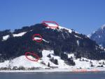 Paragliding Fluggebiet Europa » Schweiz » Schwyz,Euthal,Schön zu sehen hier die (3) Startplätze.