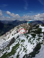 Paragliding Fluggebiet Europa » Österreich » Vorarlberg,Hochjoch,Startplatz Sennigrat rot markiert.