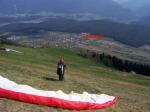 Paragliding Fluggebiet Europa » Italien » Trentino-Südtirol,Mühlbach (Rio Molino),Blick vom Startplatz mit Sicht zum Landeplatz.