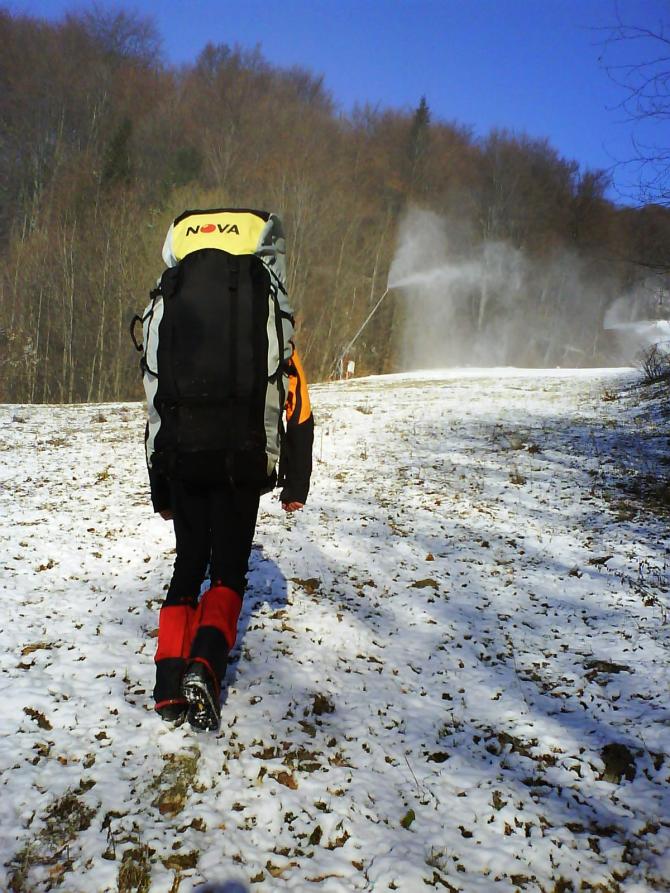 Winter hike. The path follows Ski slopes from village Turecka 605m  to summit of Liska 1440m