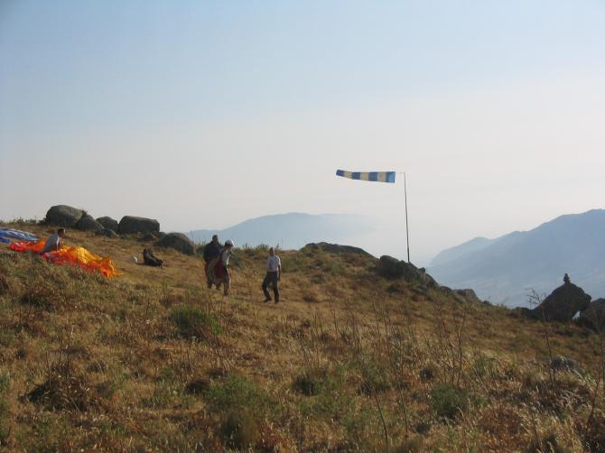 Startplatz mit kräftigem Wind am Nachmittag