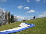 Paragliding Fluggebiet Europa » Schweiz » St. Gallen,Rorschacher Berg,Startplatz Richtung Osten mit Windsack und Startgebührkasse