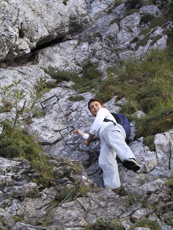 Das letzte Stück ist mit Drahtseilen abgesichert