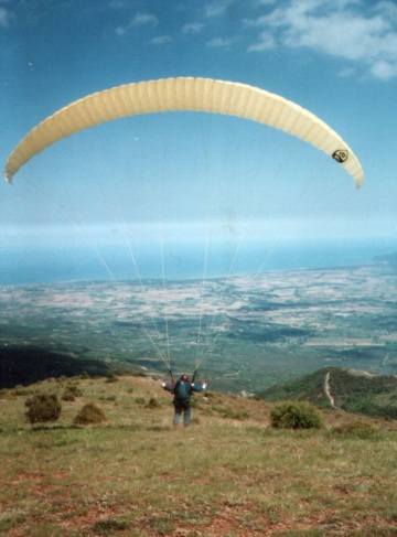 Start am Vermessungspunkt, Blickrichtung SüdOst auf die Ägäis
Foto: Manfred 1997