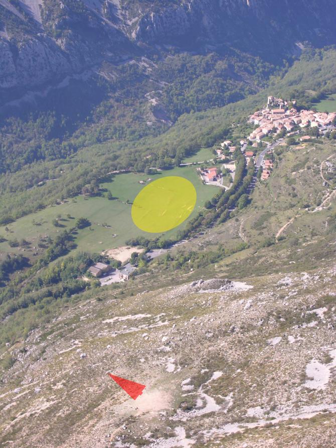 Decollage "300" und Landewiese in Gréolières