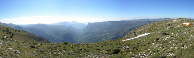 Decollage "700"; Blick nach Süden/ Gourdon/ Meer