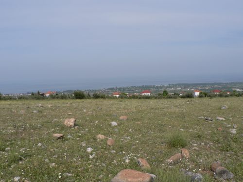 Der Landeplatz, riesengroß, frei angeströmt, aber viele dicke Steine.
Foto: Maik, Flugschule Rottweil
Mai 2006